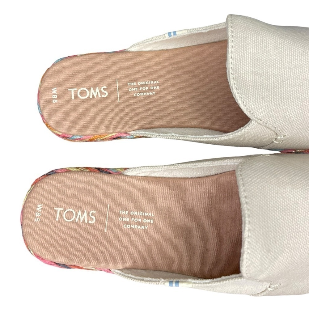 TOMS Womens Nova Natural Glitter Espadrille Mule Shoes Size 8.5 - Picture 5 of 7